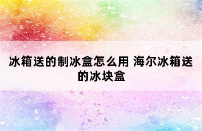 冰箱送的制冰盒怎么用 海尔冰箱送的冰块盒